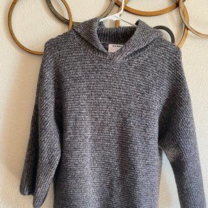 Chunky hooded sweater with bell sleeves